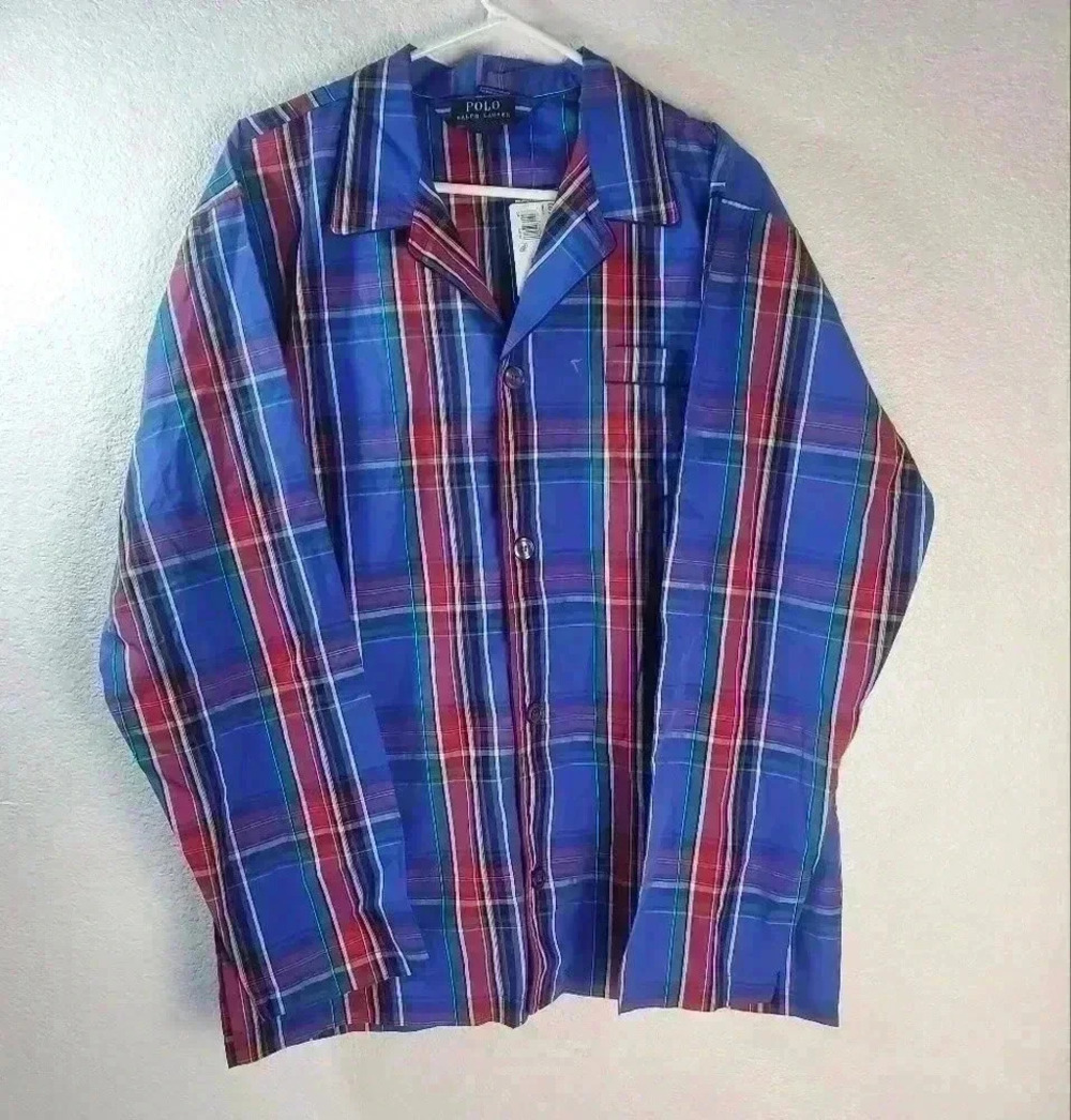 Polo Ralph Lauren Mens Blue Pajama Sleep WearTop Sz Med